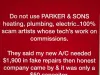 Dont be scammed by Parker & Son's !!!